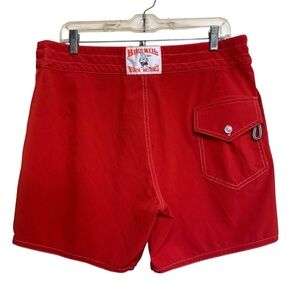 Birdwell Beach Britches Swim Trunks 8" Red Board Shorts Made In USA